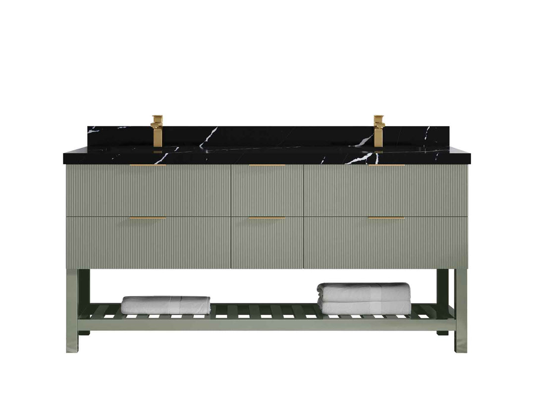 Catalina 72 in W x 22 in D Free Standing Reeded Double Sink Bathroom Vanity - Willow Bath and Vanity