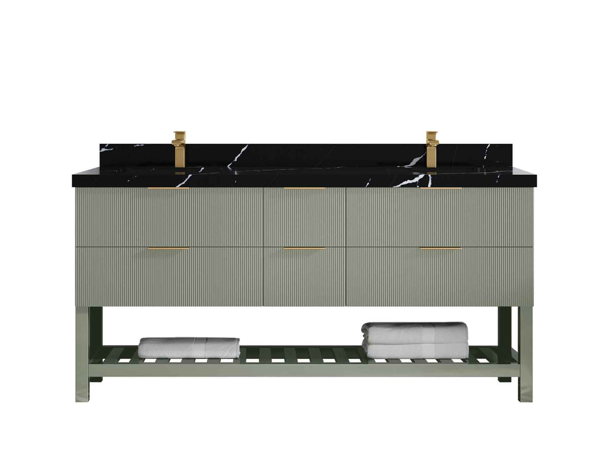 Catalina 72 in W x 22 in D Free Standing Reeded Double Sink Bathroom Vanity - Willow Bath and Vanity
