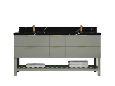 Catalina 72 in W x 22 in D Free Standing Reeded Double Sink Bathroom Vanity - Willow Bath and Vanity