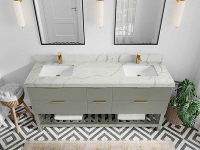 Catalina 72 in W x 22 in D Free Standing Reeded Double Sink Bathroom Vanity - Willow Bath and Vanity