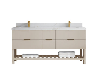 Catalina 72 in W x 22 in D Free Standing Reeded Double Sink Bathroom Vanity - Willow Bath and Vanity