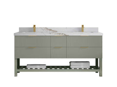 Catalina 72 in W x 22 in D Free Standing Reeded Double Sink Bathroom Vanity - photo 14
