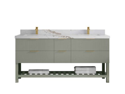 Catalina 72 in W x 22 in D Free Standing Reeded Double Sink Bathroom Vanity - Willow Bath and Vanity