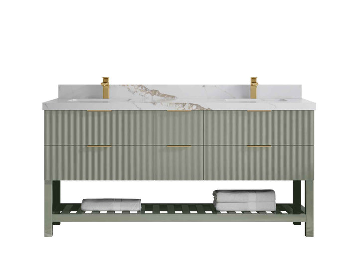 Catalina 72 in W x 22 in D Free Standing Reeded Double Sink Bathroom Vanity - photo 14