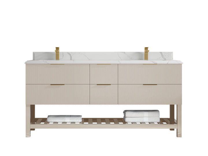 Catalina 72 in W x 22 in D Free Standing Reeded Double Sink Bathroom Vanity - photo 23