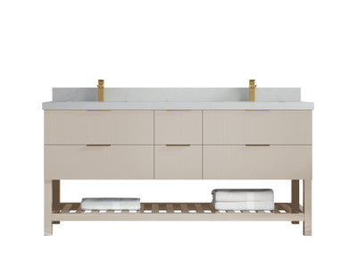 Catalina 72 in W x 22 in D Free Standing Reeded Double Sink Bathroom Vanity - Willow Bath and Vanity