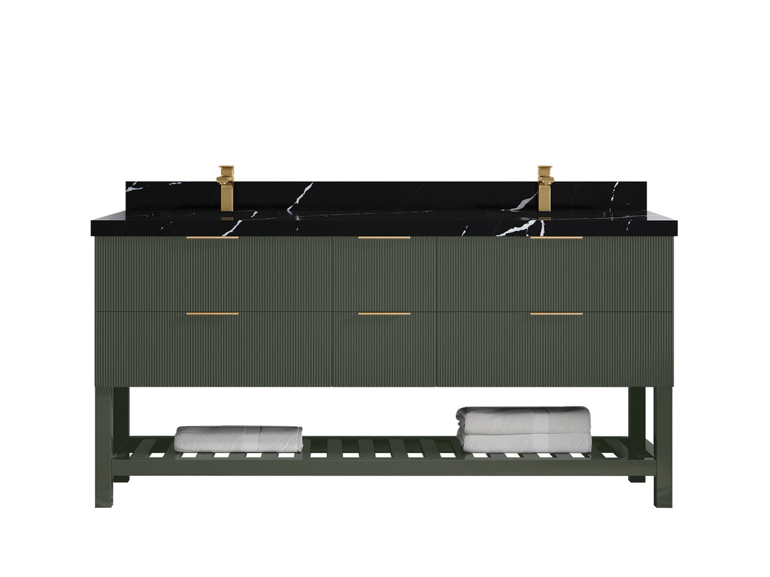 Catalina 72 in W x 22 in D Free Standing Reeded Double Sink Bathroom Vanity - Willow Bath and Vanity