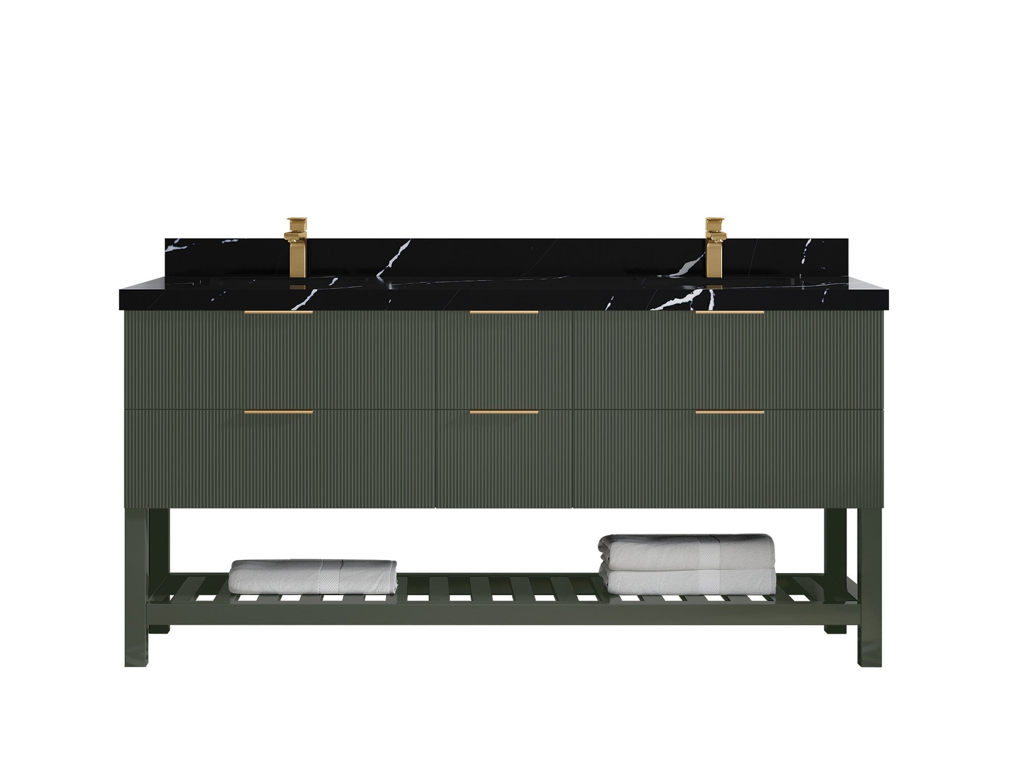 Catalina 72 in W x 22 in D Free Standing Reeded Double Sink Bathroom Vanity - Willow Bath and Vanity