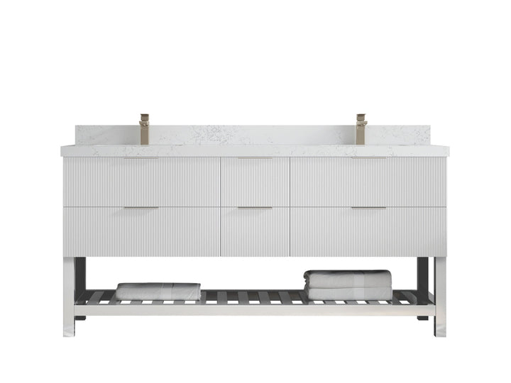 Catalina 72 in W x 22 in D Free Standing Reeded Double Sink Bathroom Vanity - photo 29