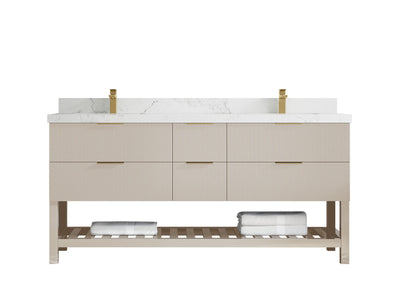 Catalina 72 in W x 22 in D Free Standing Reeded Double Sink Bathroom Vanity - Willow Bath and Vanity