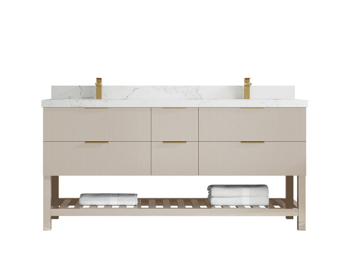 Catalina 72 in W x 22 in D Free Standing Reeded Double Sink Bathroom Vanity - photo 15