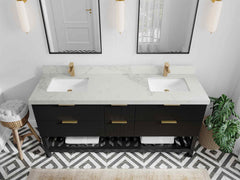 Catalina 72 in W x 22 in D Free Standing Reeded Double Sink Bathroom Vanity - photo 14