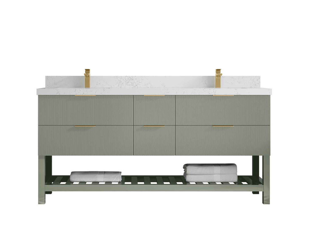 Catalina 72 in W x 22 in D Free Standing Reeded Double Sink Bathroom Vanity - Willow Bath and Vanity