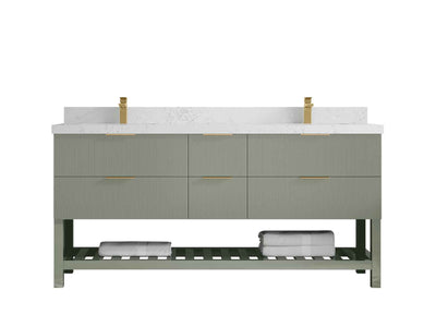 Catalina 72 in W x 22 in D Free Standing Reeded Double Sink Bathroom Vanity - Willow Bath and Vanity