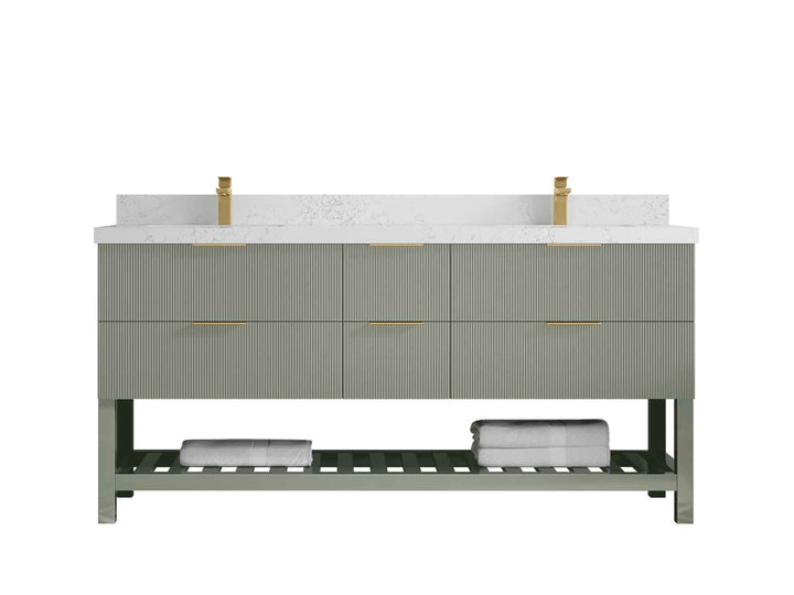Catalina 72 in W x 22 in D Free Standing Reeded Double Sink Bathroom Vanity - photo 26