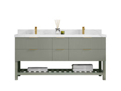 Catalina 72 in W x 22 in D Free Standing Reeded Double Sink Bathroom Vanity - photo 1