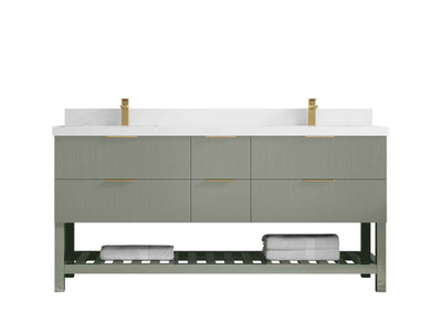 Catalina 72 in W x 22 in D Free Standing Reeded Double Sink Bathroom Vanity - Willow Bath and Vanity