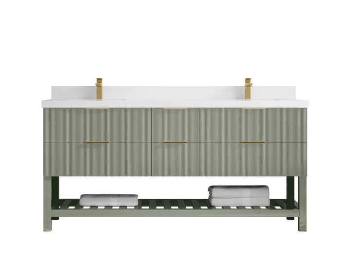 Catalina 72 in W x 22 in D Free Standing Reeded Double Sink Bathroom Vanity - photo 40
