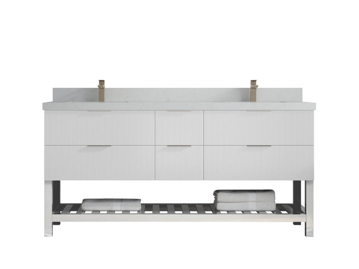 Catalina 72 in W x 22 in D Free Standing Reeded Double Sink Bathroom Vanity - photo 21
