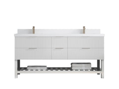 Catalina 72 in W x 22 in D Free Standing Reeded Double Sink Bathroom Vanity - photo 37