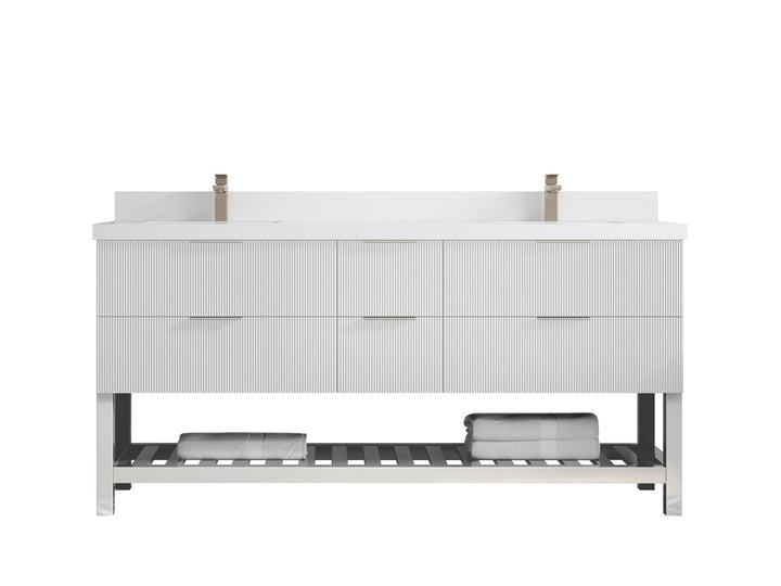 Catalina 72 in W x 22 in D Free Standing Reeded Double Sink Bathroom Vanity - photo 43