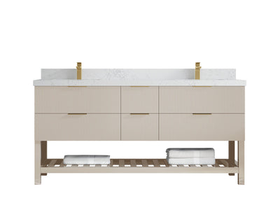 Catalina 72 in W x 22 in D Free Standing Reeded Double Sink Bathroom Vanity - Willow Bath and Vanity