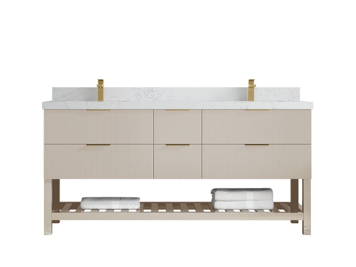 Catalina 72 in W x 22 in D Free Standing Reeded Double Sink Bathroom Vanity - photo 29