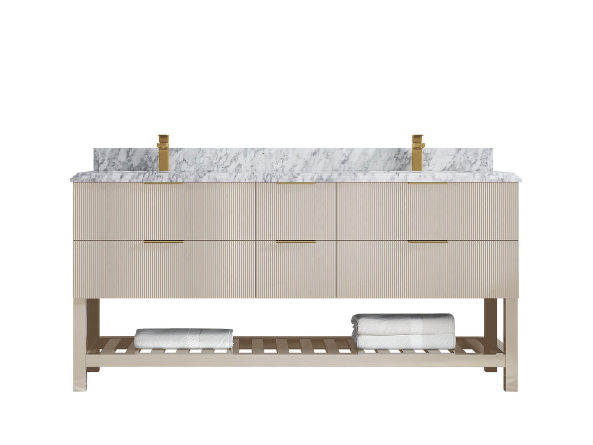 Catalina 72 in W x 22 in D Free Standing Reeded Double Sink Bathroom Vanity - Willow Bath and Vanity