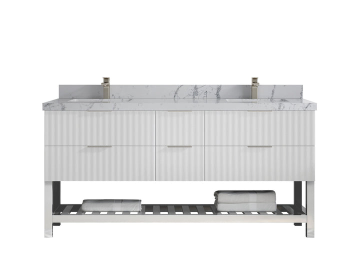 Catalina 72 in W x 22 in D Free Standing Reeded Double Sink Bathroom Vanity - photo 41