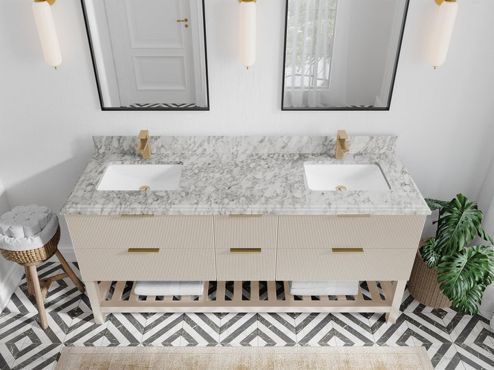Catalina 72 in W x 22 in D Free Standing Reeded Double Sink Bathroom Vanity - photo 44