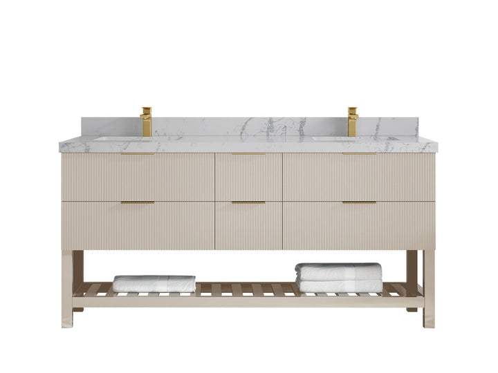 Catalina 72 in W x 22 in D Free Standing Reeded Double Sink Bathroom Vanity - photo 41