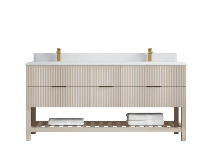 Catalina 72 in W x 22 in D Free Standing Reeded Double Sink Bathroom Vanity - photo 27