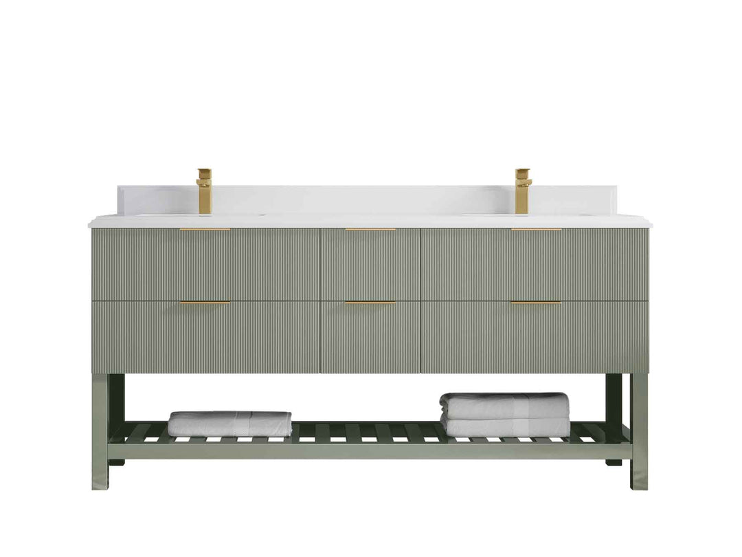 Catalina 72 in W x 22 in D Free Standing Reeded Double Sink Bathroom Vanity - Willow Bath and Vanity