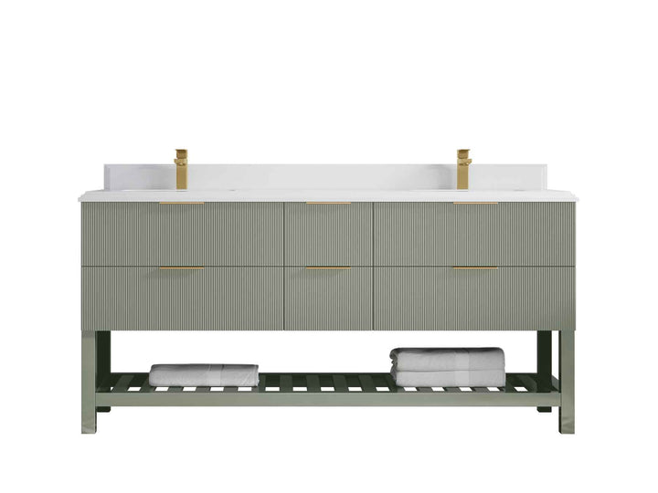 Catalina 72 in W x 22 in D Free Standing Reeded Double Sink Bathroom Vanity - photo 24