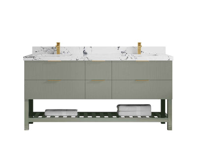 Catalina 72 in W x 22 in D Free Standing Reeded Double Sink Bathroom Vanity - Willow Bath and Vanity