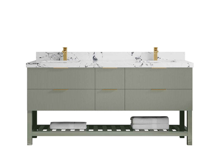 Catalina 72 in W x 22 in D Free Standing Reeded Double Sink Bathroom Vanity - photo 36