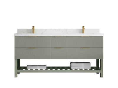 Catalina 72 in W x 22 in D Free Standing Reeded Double Sink Bathroom Vanity - Willow Bath and Vanity