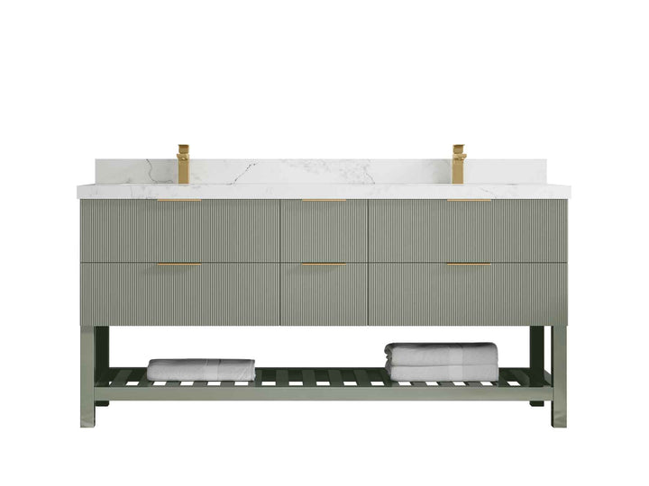 Catalina 72 in W x 22 in D Free Standing Reeded Double Sink Bathroom Vanity - photo 18
