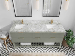 Catalina 72 in W x 22 in D Free Standing Reeded Double Sink Bathroom Vanity - photo 7