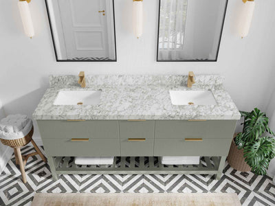 Catalina 72 in W x 22 in D Free Standing Reeded Double Sink Bathroom Vanity - Willow Bath and Vanity