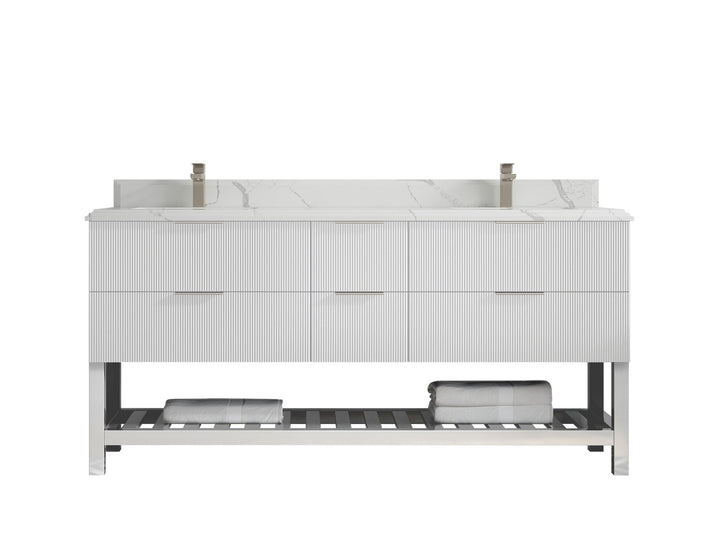 Catalina 72 in W x 22 in D Free Standing Reeded Double Sink Bathroom Vanity - photo 23
