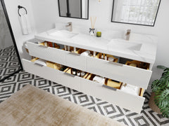 Catalina 72 in W x 22 in D Free Standing Reeded Double Sink Bathroom Vanity - photo 3