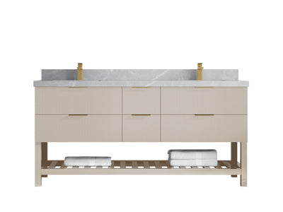 Catalina 72 in W x 22 in D Free Standing Reeded Double Sink Bathroom Vanity - Willow Bath and Vanity