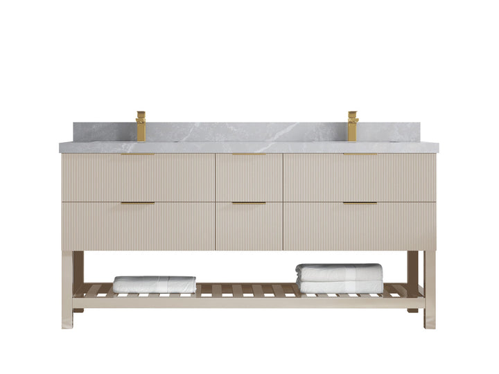 Catalina 72 in W x 22 in D Free Standing Reeded Double Sink Bathroom Vanity - photo 31