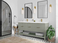 Catalina 72 in W x 22 in D Free Standing Reeded Double Sink Bathroom Vanity - photo 2