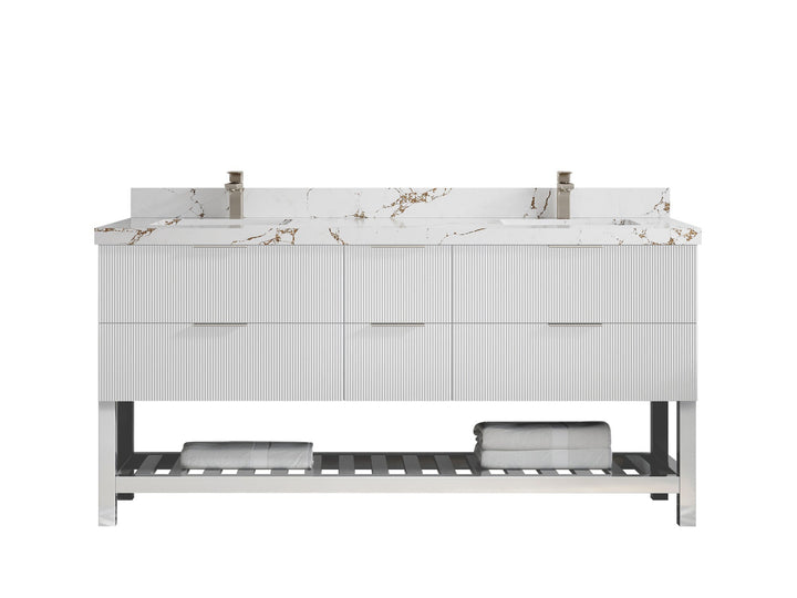 Catalina 72 in W x 22 in D Free Standing Reeded Double Sink Bathroom Vanity - photo 35
