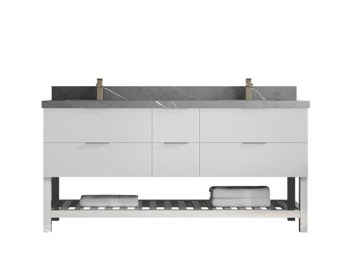 Catalina 72 in W x 22 in D Free Standing Reeded Double Sink Bathroom Vanity - photo 33