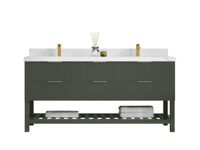 Catalina 72 in W x 22 in D Free Standing Reeded Double Sink Bathroom Vanity - Willow Bath and Vanity