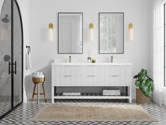 Catalina 72 in W x 22 in D Free Standing Reeded Double Sink Bathroom Vanity - photo 4