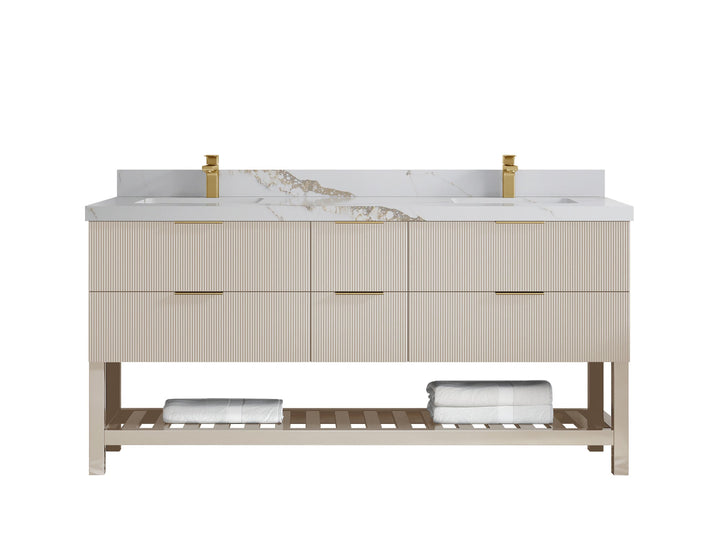 Catalina 72 in W x 22 in D Free Standing Reeded Double Sink Bathroom Vanity - photo 11